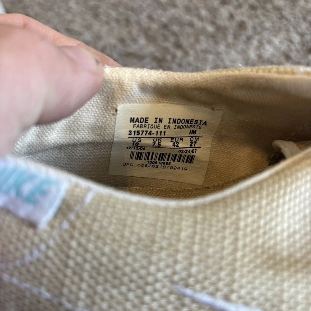 Nike Capri Canvas Beige Women's Sneakers Swoosh Vintage‎ Size 10 315774-111